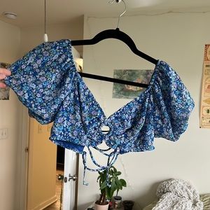 Floral blue top